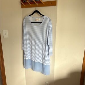 Chico's Blue and White Striped Tunic